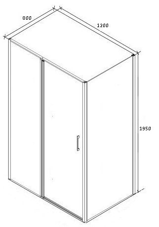 Душевой уголок Cerutti SPA MUZA120 N 80х120 стекло прозрачное с рисунком профиль черный без поддона - фото 3