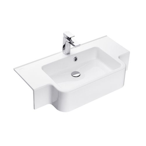 Раковина из литьевого мрамора Aquaton Отель 1A710231PI010 81х41 подвесная цвет белый 1 отверстие под смеситель