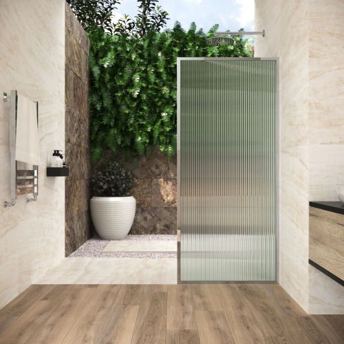 Душевая перегородка Vegas-Glass EAF Frame EAF Frame 80 08 Moru 80х200 стекло рифленое профиль хром