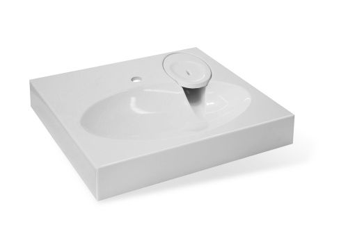 Раковина из литьевого мрамора Эстет LEA ФР-00014907 60х55 над стиральной машиной цвет белый 1 отверстие под смеситель