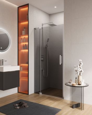 Душевая дверь Cezares SLIDER SLIDER-B-1-90/100-GRIGIO-Cr 90х195 стекло тонированное профиль хром глянцевый