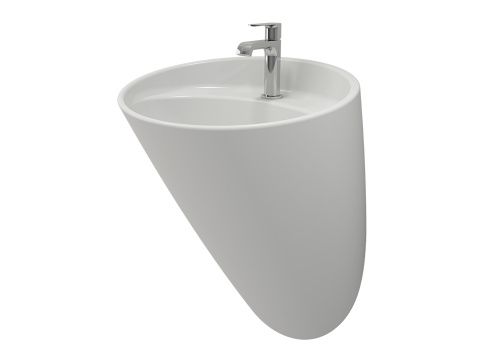 Раковина из сантехнического фарфора Ambassador Queen 116T20102 54х47 подвесная цвет белый матовый 1 отверстие под смеситель