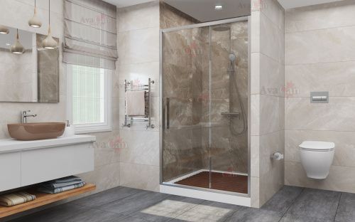 Душевая дверь AvaCan FC120 140х195 стекло прозрачное профиль хром глянцевый