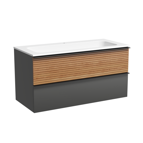 Тумба под раковину Sancos DELTA DL100GR 100х45х50 подвесная цвет дуб красный/графит