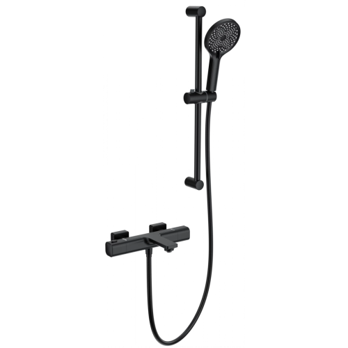 Смеситель для ванны Wonzon & Woghand Solid WW-C2011-A-MB настенный черный с термостатом