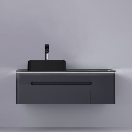Тумба под раковину Jorno SHINE Shi.01.120/P/A 120х50х39 подвесная цвет антрацит - фото 2
