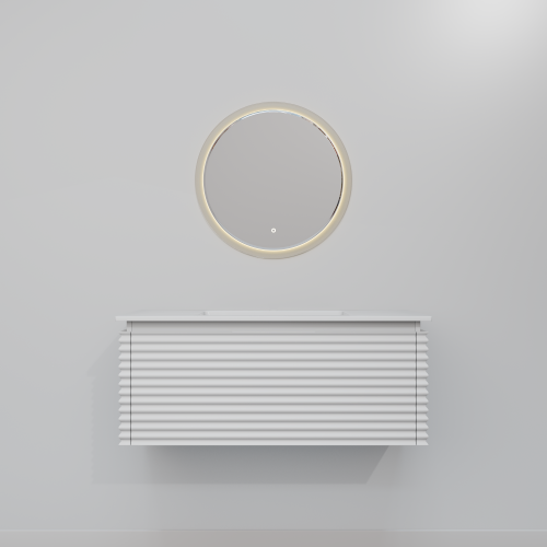 Тумба с раковиной+зеркало Art Decco Jacqueline (Жаклин) AJC10W34S2M0 100x45x40 подвесная цвет белый