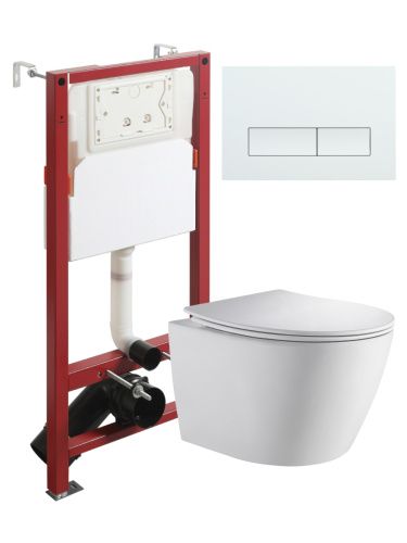 Комплект унитаз с инсталляцией и клавишей смыва Orange CI07-150W+APB288
