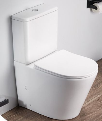 Унитаз напольный с бачком CeramaLux 2179XMW белый матовый с сиденьем микролифт безободковый каскадный смыв