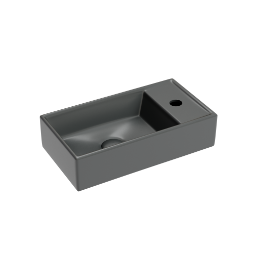 Раковина из сантехнического фарфора Ceramica Nova ELEMENT CN6051LMDH 42х22 подвесная цвет темный антрацит матовый 1 отверстие под смеситель