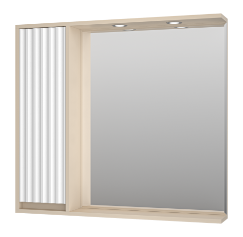 Зеркало-шкаф Brevita Balaton BAL-04090-03-01Л 88х14х80 подвесной цвет белый/бежевый