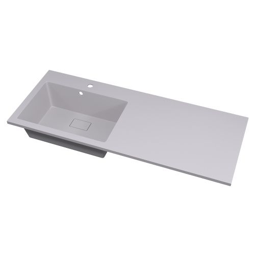 Раковина кварцевая Uperwood Cosmos Quartz RCosmos120LJ 120х48 над стиральной машиной цвет белый