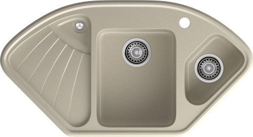 Кухонная мойка Granfest Corner C-1040E топаз 104х56 цвет серый поверхность матовая