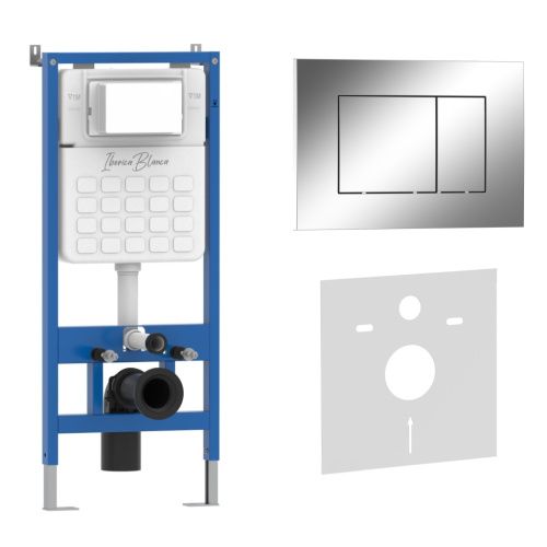 Комплект сантехническая инсталляция с клавишей смыва Iberica Blanca ESTI-S IB001.852