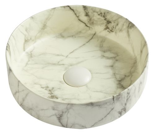 Раковина из сантехнического фаянса Azario AZ-3134-ST SP 30х30 накладная цвет бежевый без отверстий под смеситель