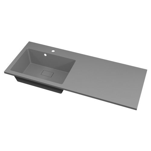 Раковина кварцевая Uperwood Cosmos Quartz RCosmos120LS 120х48 над стиральной машиной цвет серый