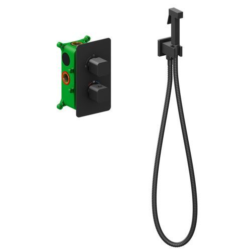 Смеситель с гигиеническим душем Timo Petruma 5089/03SM встраиваемый в стену черный матовый