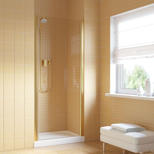 Душевая дверь Vegas-Glass EP LUX EP LUX 60 09 crystalvision R 60х200 стекло прозрачное профиль золото
