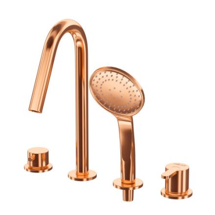 Смеситель Cezares LEAF LEAF-BVDM4-SS на борт ванны бронза