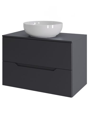 Тумба с раковиной Orange Line Li-70TugMDF+B07-420W 70х46х70 подвесная цвет графит матовый