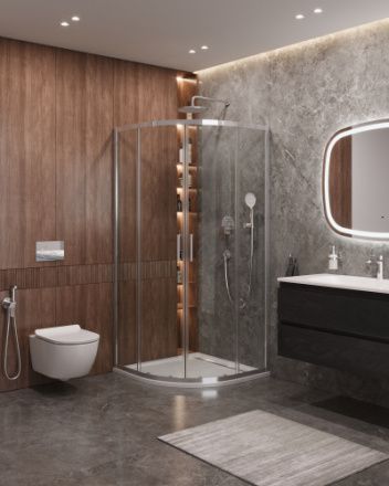 Душевой уголок Cezares MOLVENO MOLVENO-R-2-90-C-Cr-IV 90х90 стекло прозрачное профиль хром глянцевый без поддона