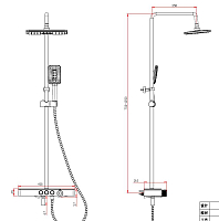 Душевая стойка Savol SK-H3245A настенная цвет хром - фото 2