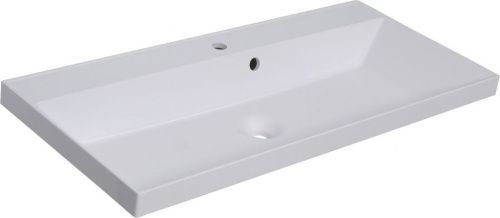 Раковина из литьевого мрамора Aquanet Орлеан 00179392 100х45 полувстраиваемая цвет белый 1 отверстие под смеситель