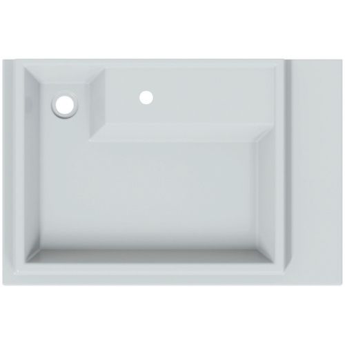 Раковина из искусственного камня СанТа Юпитер 900137 75х50 над стиральной машиной цвет белый 1 отверстие под смеситель