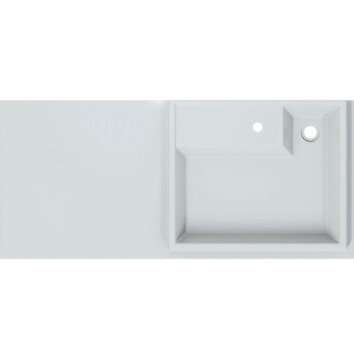 Раковина из искусственного камня СанТа Юпитер 900132 110х50 над стиральной машиной цвет белый 1 отверстие под смеситель