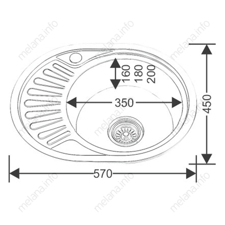 Кухонная мойка Melana 125 t (*15) 57х45 цвет хром - фото 4