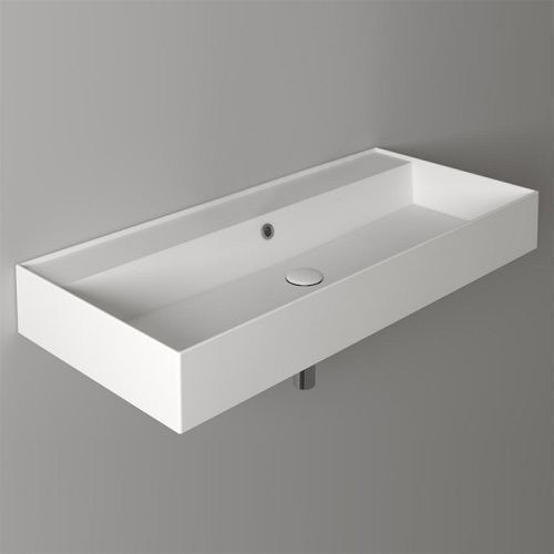 Раковина из сантехнического фарфора Simas Agile 101 см AG101 bi*0 подвесная цвет белый без отверстий под смеситель