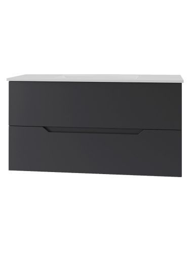 Тумба с раковиной Orange Line Li-100Tub+Ra 102х47х54 цвет черный