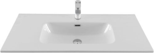 Раковина керамическая Aquanet Flat 00254365 101х47 полувстраиваемая цвет белый 1 отверстие под смеситель