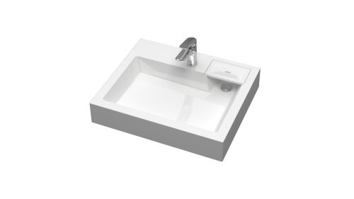 Раковина из литьевого мрамора Uperwood Vission 45483000000 60х50 над стиральной машиной цвет белый