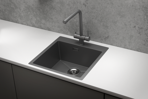 Кухонная мойка Granula 5151, ГРАФИТ МАТОВЫЙ 51х51 цвет графит матовый поверхность матовая