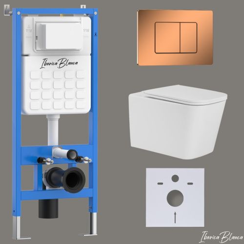 Комплект унитаз с инталляцией и клавишей смыва Iberica Blanca TOLEDO ALTO IB001.TLA.234.1141