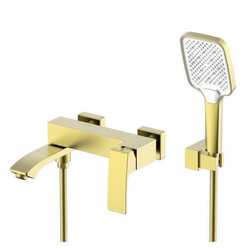 Смеситель для ванны и душа Raglo R01 R01.30.03 настенный сатин золотой