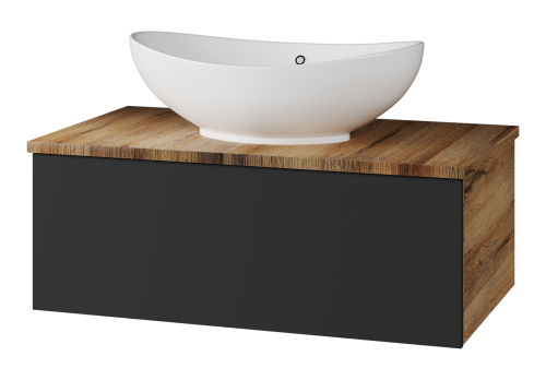 Тумба под раковину Misty Ива П-Ива-01080-481Я 80х45х30 подвесная цвет серый/коричневый