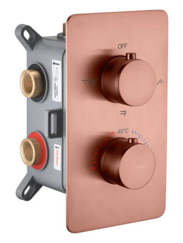 Смеситель для душа Boheme Cell 134-3-CB встраиваемый медь брашированная с термостатом
