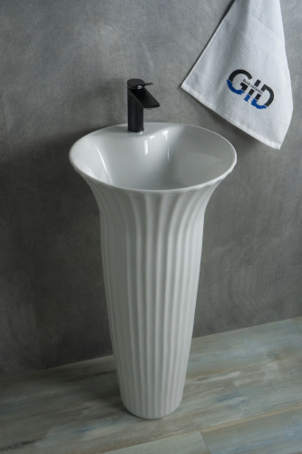 Раковина керамическая Gid Autonomo 81113 41х41 напольная цвет белый 1 отверстие под смеситель