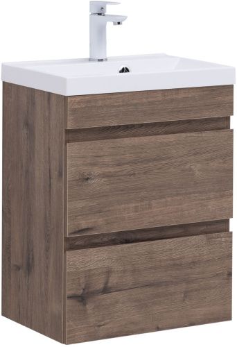 Тумба под раковину Aquanet Нота NEW 00334190 49х34х61 подвесная цвет темное дерево