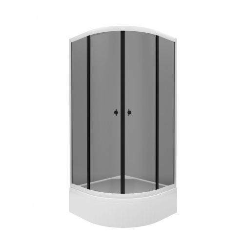 Душевой уголок Тритон Грэй Щ0000066465 90х90 стекло тонированное профиль белый с поддоном