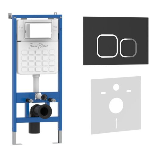 Комплект сантехническая инсталляция с клавишей смыва Iberica Blanca ESTI-Q IB001.832