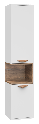 Шкаф-пенал Brevita Bergen BER-05035-01-19-ПоП 35х33х165 подвесной цвет белый/коричневый