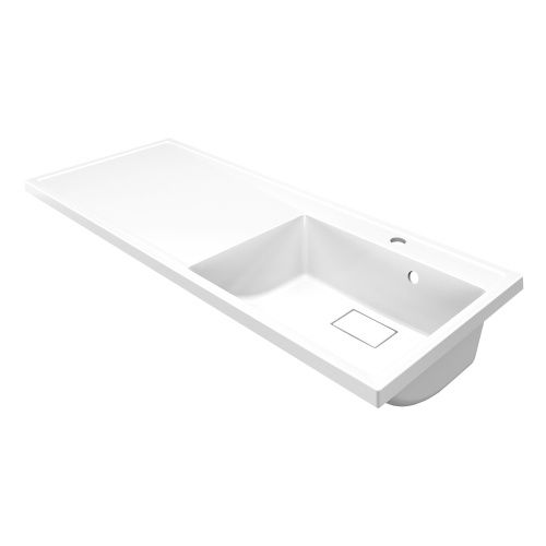 Раковина из литьевого мрамора Azario Paola Magenta 121 см CS00078452 подвесная цвет белый 1 отверстие под смеситель