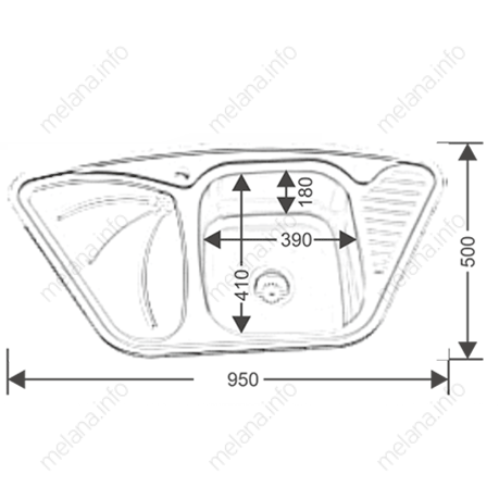 Кухонная мойка Melana 222 A t (*7) 95х50 цвет хром - фото 2
