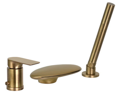 Смеситель Remer Infinity I07UFVO на борт ванны латунь брашированная