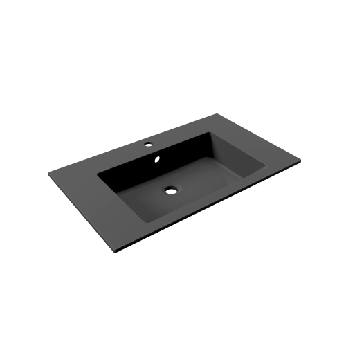 Раковина из литьевого мрамора Uperwood Megan 45481000003 80х48 полувстраиваемая цвет черный