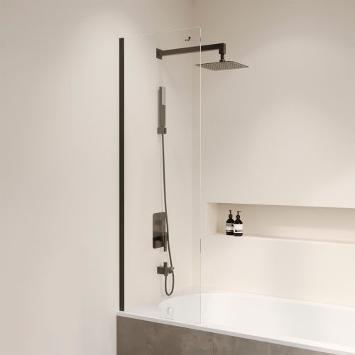 Душевая шторка на ванну RGW Screens 351105630-14 30х150 стекло прозрачное профиль черный ориентация универсальная