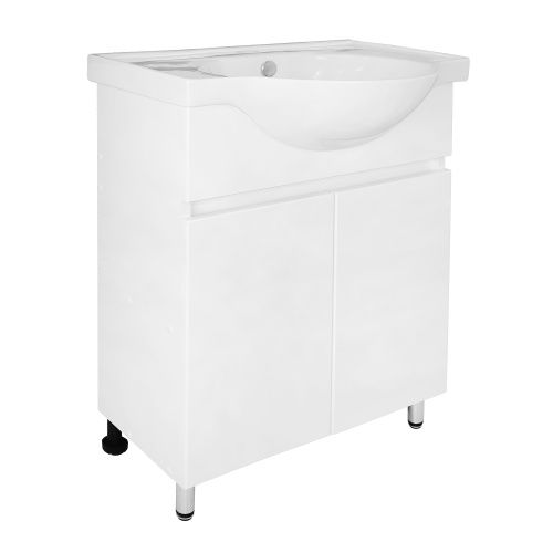 Тумба с раковиной Loranto Ирис CS00093565 61х43х85 напольная цвет белый глянцевый